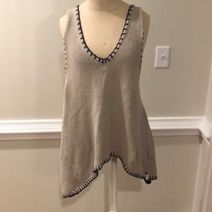 Cross back knit tank